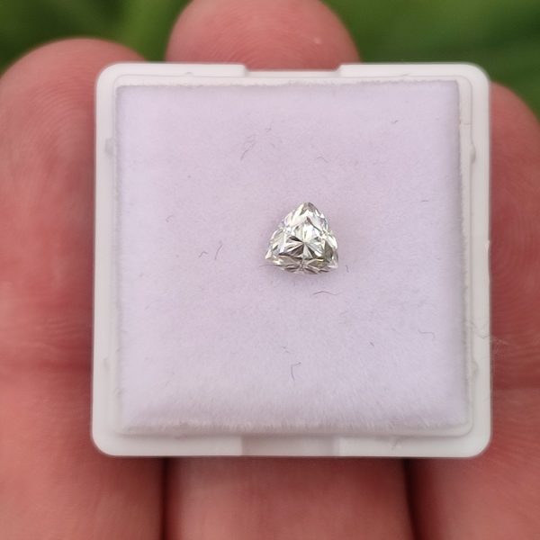MOISSANITA BLANCA DIAMANTE 5.0 x 5.0 M.M. CORTE TRILLON CERTIFICADA